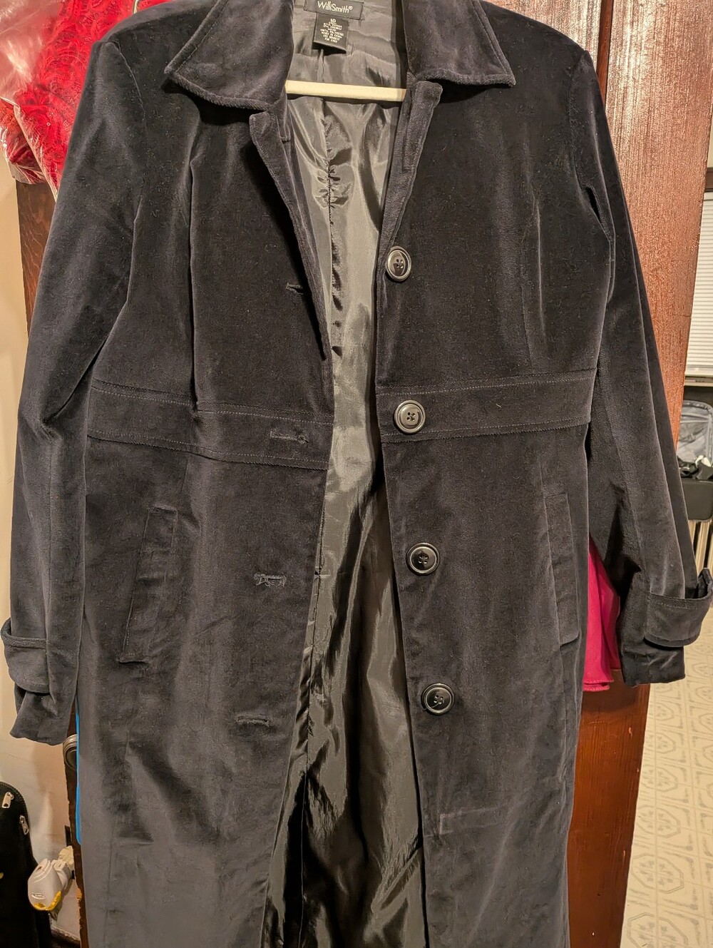 Willi Smith Velour velvet Peacoat Sz 10